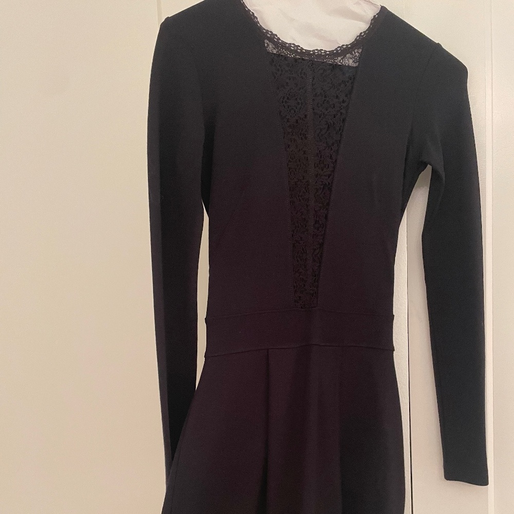 French Connection Black Dress with Lace